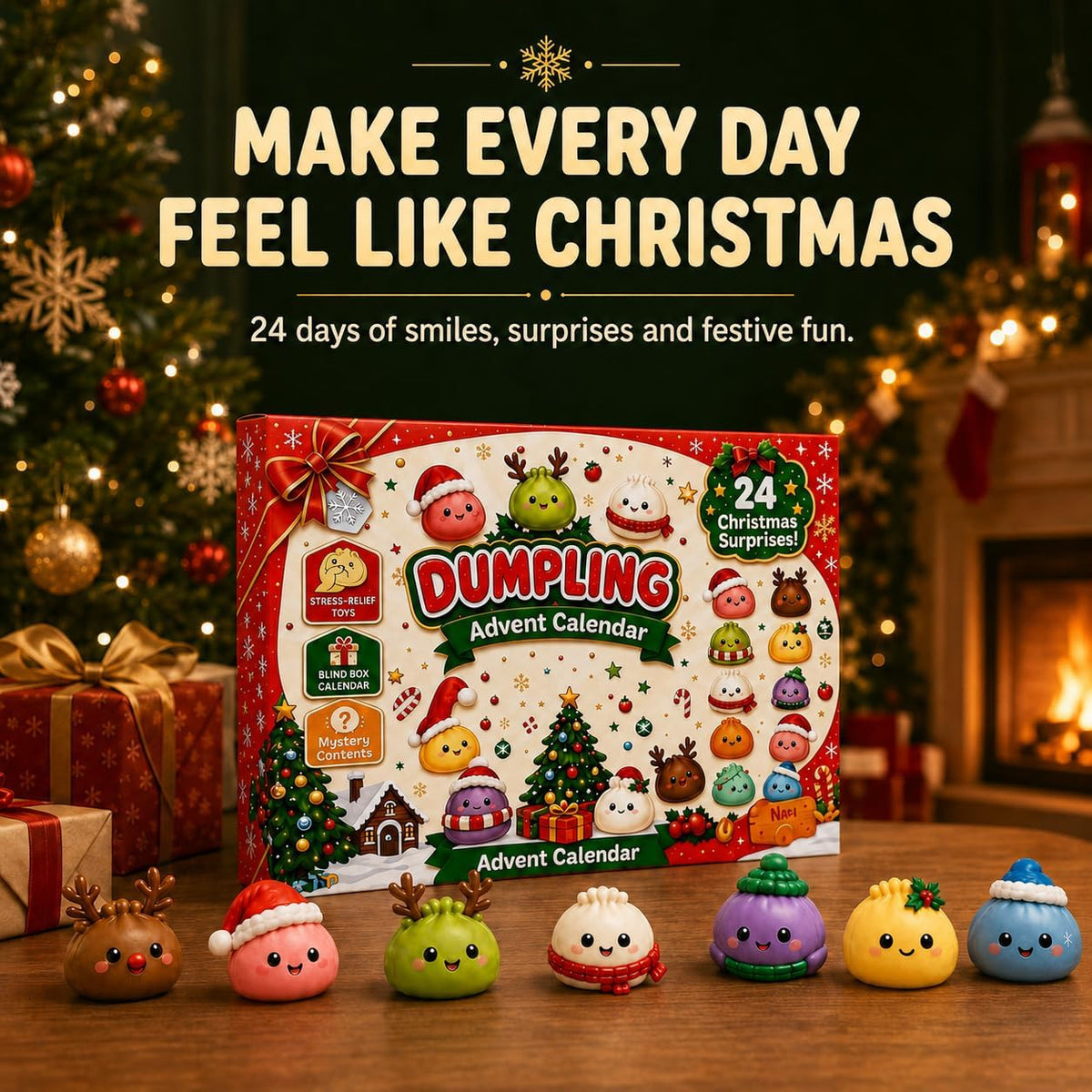 Dumpling Squishy Advent Calendar — 24 Days of Christmas Surprises